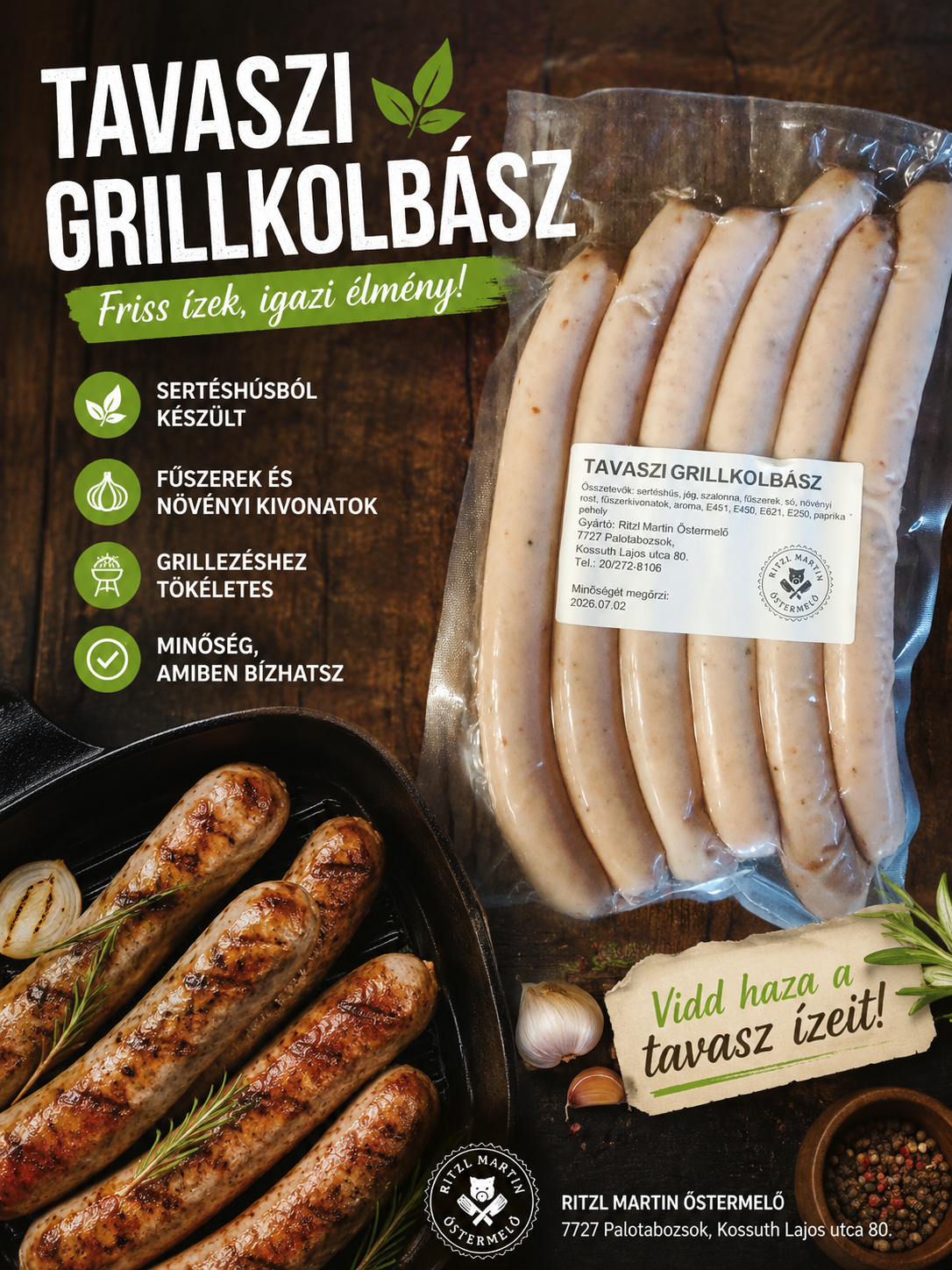 Tavaszi Grillkolbász