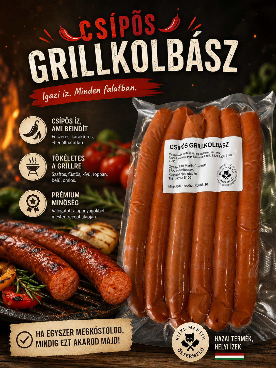 Csípős grillkolbász